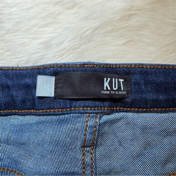 Kut From the Kloth Rachael FabAb Mom Jeans distressed size 12 raw hem - Picture 2 of 4